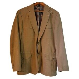 Kroon Blazer Mens 42R Unstructured Sport Coat Casual Pocket 2 Button Brown